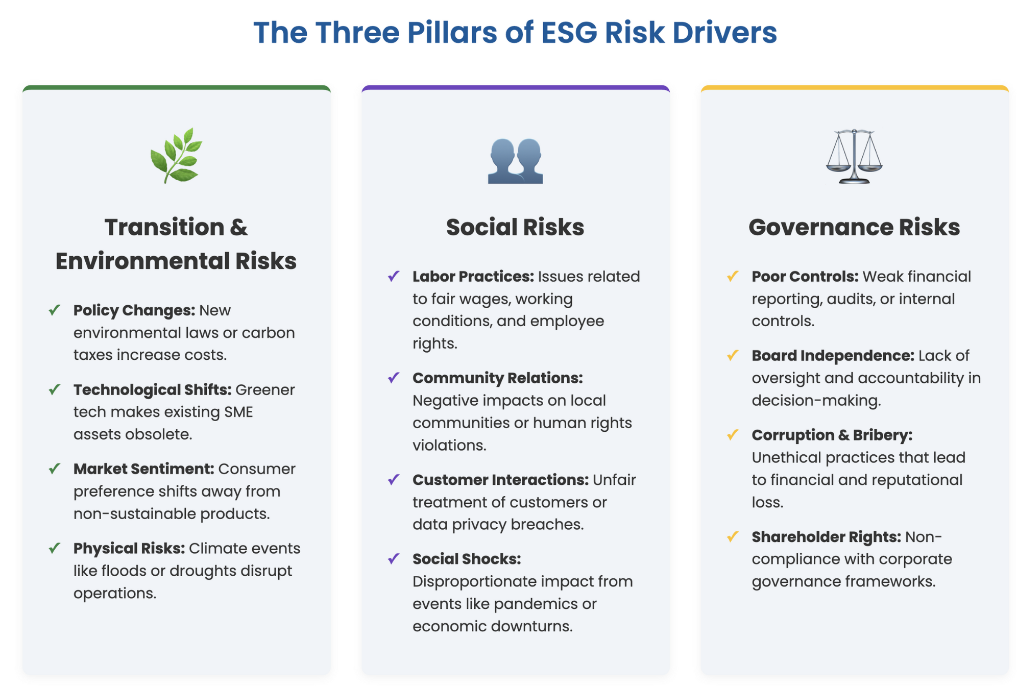 Pillars of ESG Risk Drivers